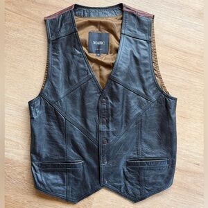 Vintage Marc New York Black Leather Vest
